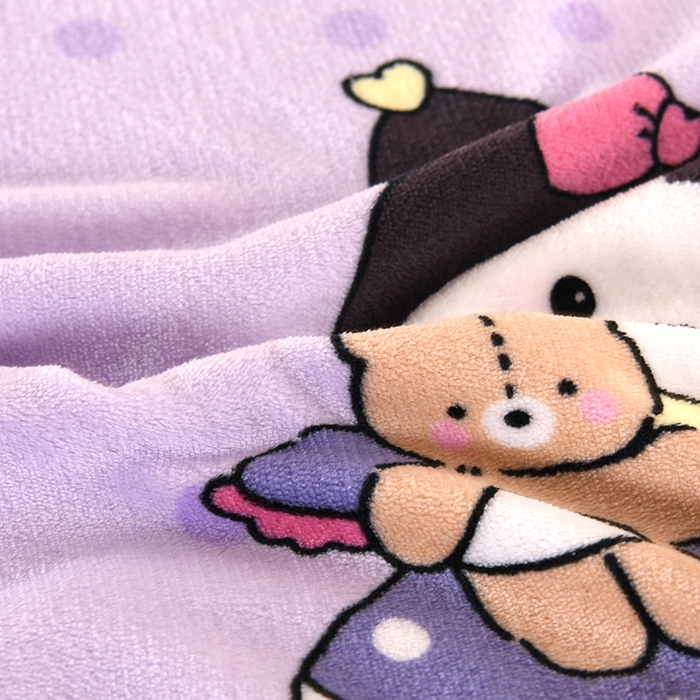 91家纺网 家纺一手货源 找家纺 爱洛家纺 2024新款高克重牛奶绒印花四件套 库洛米-紫