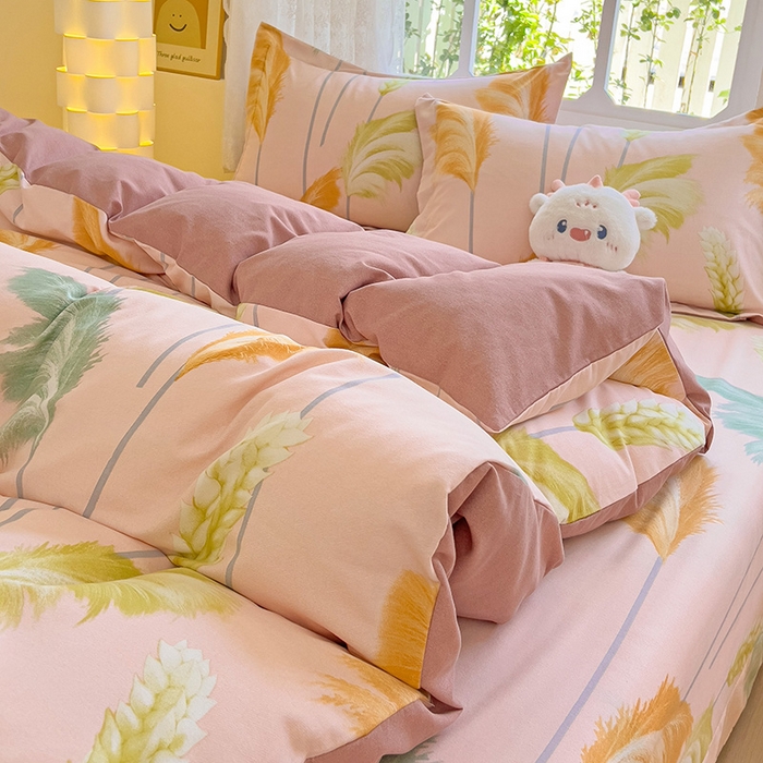 91家纺网 家纺一手货源 找家纺 2024新款全棉印花磨毛系列四件套 一帘幽梦