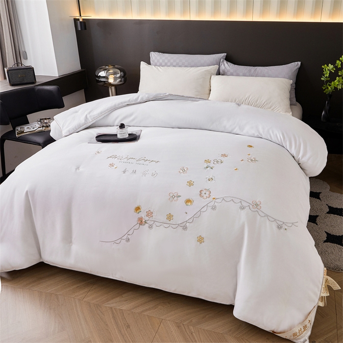 91家纺网 家纺一手货源 找家纺 （总）美伦美 2024新款全棉香韵手工订花被芯冬被春秋冬被夏被 