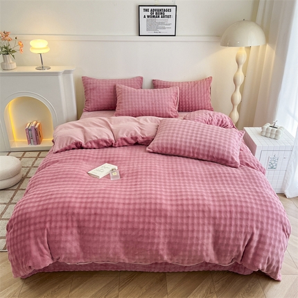 91家纺网 家纺一手货源 找家纺 （总）优贝家纺 2025新款加厚泡泡牛奶绒四件套