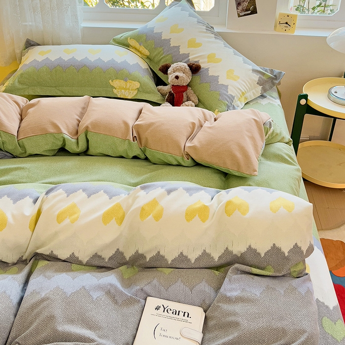 91家纺网 家纺一手货源 找家纺 2024新款全棉印花磨毛系列单被套 缤纷世界