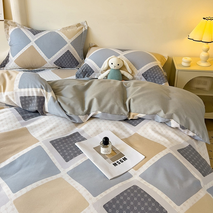 91家纺网 家纺一手货源 找家纺 2024新款全棉印花磨毛系列四件套 克洛因