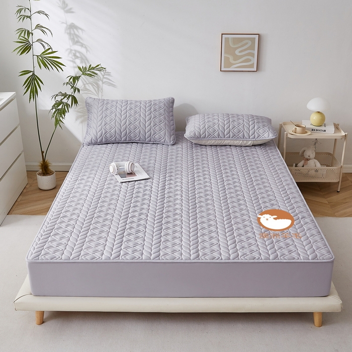 91家纺网 家纺一手货源 找家纺 （总）卡派 2024新款大床款羊毛床笠-富贵竹