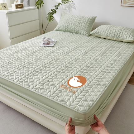 91家纺网 家纺一手货源 找家纺 （总）花言狐语 2025新款大床款羊毛床笠-富贵竹