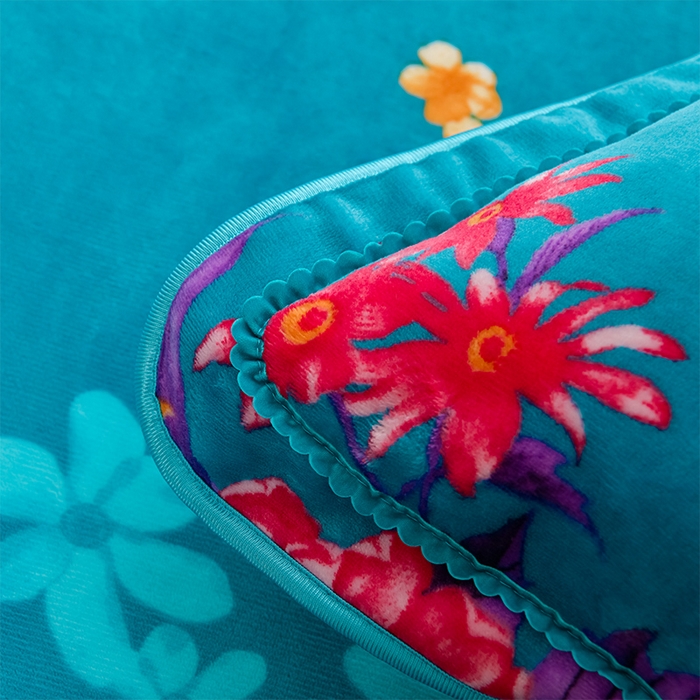 91家纺网 家纺一手货源 找家纺 爱洛家纺 2024新款高克重牛奶绒印花四件套 纷然花语