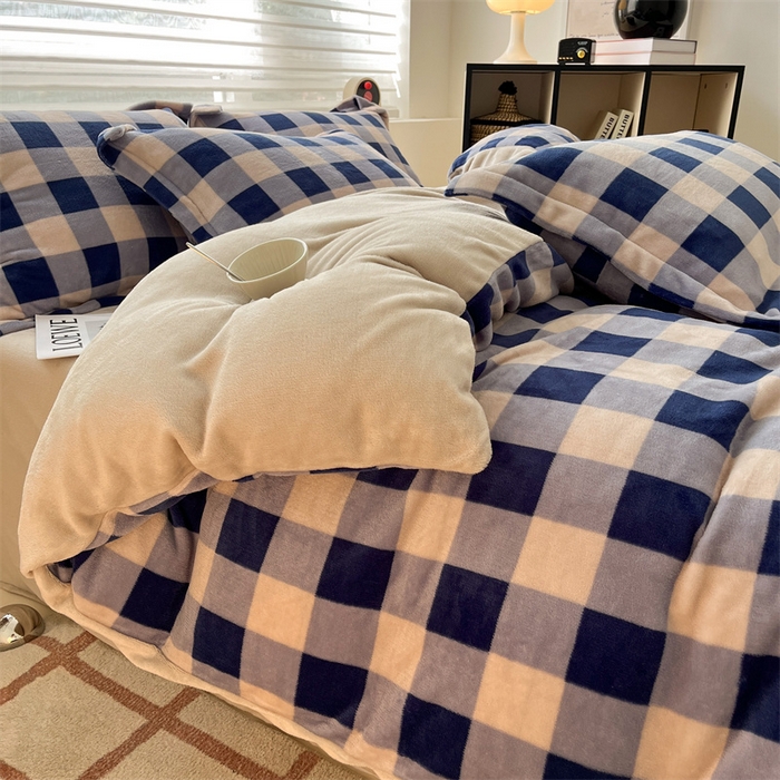 91家纺网 家纺一手货源 找家纺 （总）启程家纺 2024新款无印风A类牛奶绒四件套