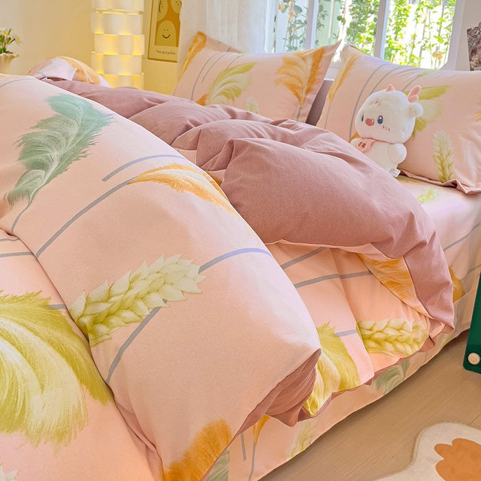 91家纺网 家纺一手货源 找家纺 2024新款全棉印花磨毛系列四件套 一帘幽梦