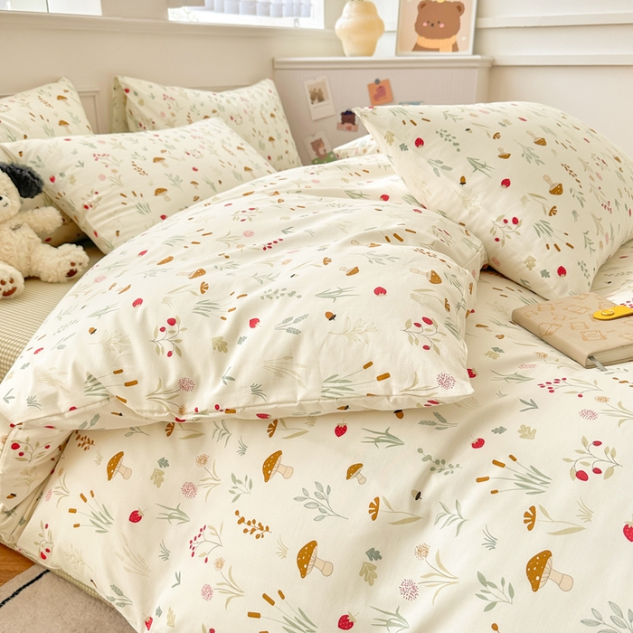 91家纺网 家纺一手货源 找家纺 柠馨 2024新款全棉印花四件套 阳光森林