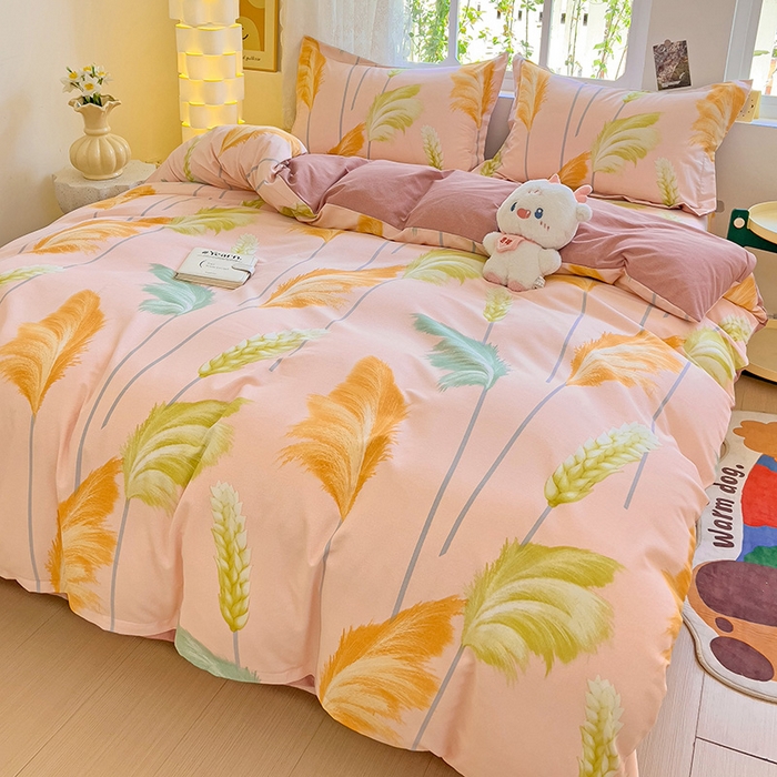 91家纺网 家纺一手货源 找家纺 2024新款全棉印花磨毛系列四件套 一帘幽梦