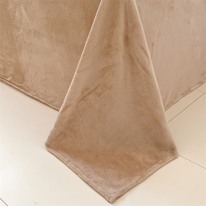 91家纺网 家纺一手货源 找家纺 启程家纺 2024新款无印风A类牛奶绒四件套 条纹-米驼