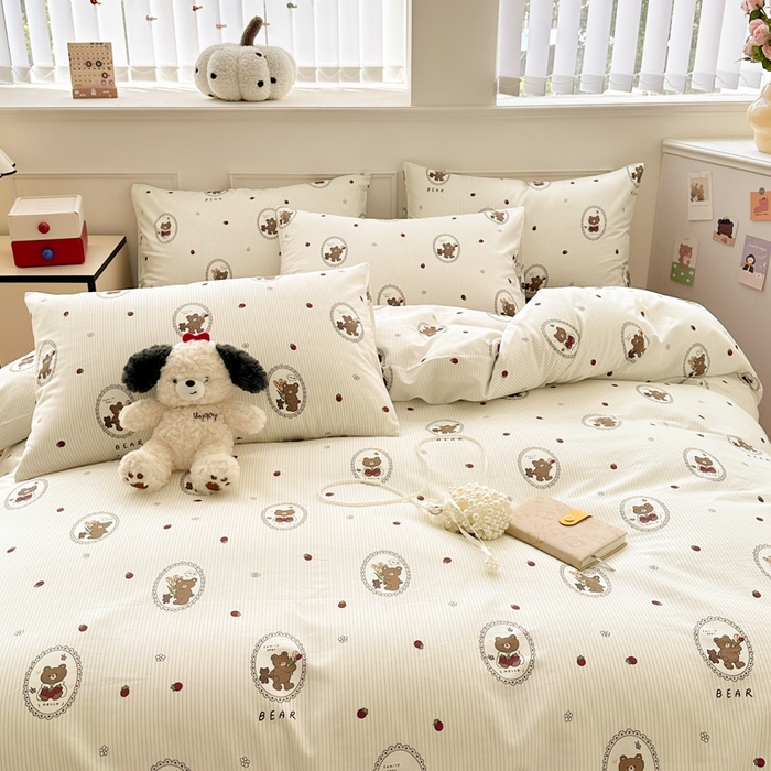 91家纺网 家纺一手货源 找家纺 柠馨 2024新款全棉印花四件套 卡洛儿