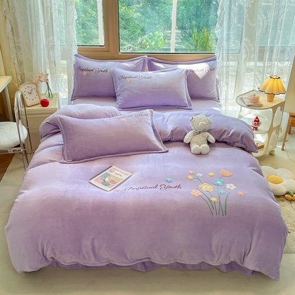 91家纺网 家纺一手货源 找家纺 （总）恋佳居 2025新款牛奶绒180克毛巾绣四件套