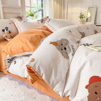 91家纺网 家纺一手货源 找家纺 （总）梧桐树 100%全棉磨毛四件套 2025秋冬新款【小清新柔美系列】