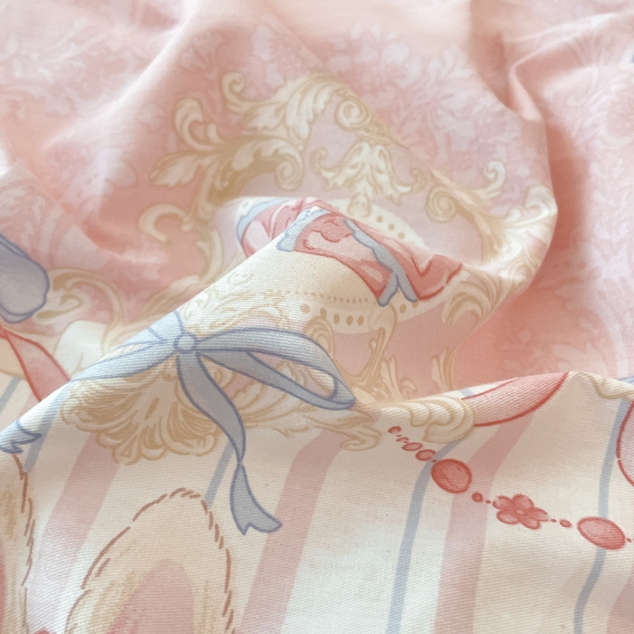 91家纺网 家纺一手货源 找家纺 2024新款全棉舒适印花四件套 春日兔