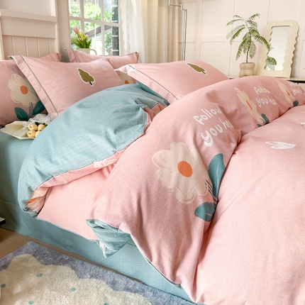 91家纺网 家纺一手货源 找家纺 （总）梧桐树 100%全棉磨毛四件套 2025秋冬新款【小清新柔美系列】