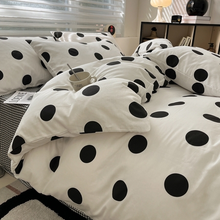 2024新款ins时尚简约渐变北欧全棉系列四件套 棉-可爱波点