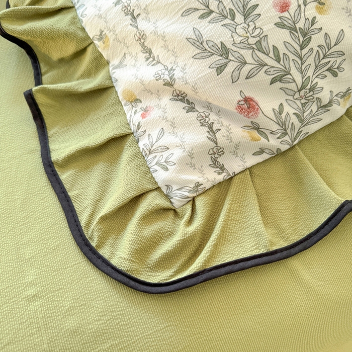 91家纺网 家纺一手货源 找家纺 韩约家纺 2024秋冬加厚1针织棉时尚花边款四件套 莫奈