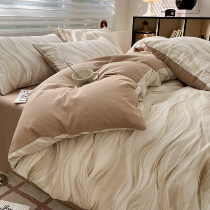 2024新款ins时尚简约渐变北欧全棉系列四件套 棉-罗拉