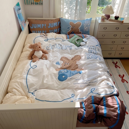 91家纺网 家纺一手货源 找家纺 （总）2024新款40支全棉大版INS博主风可爱卡通四件套