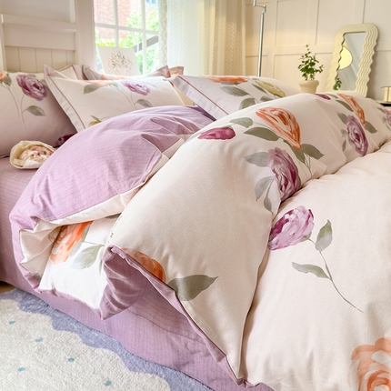 91家纺网 家纺一手货源 找家纺 （总）梧桐树 100%全棉磨毛四件套 2025秋冬新款【小清新柔美系列】