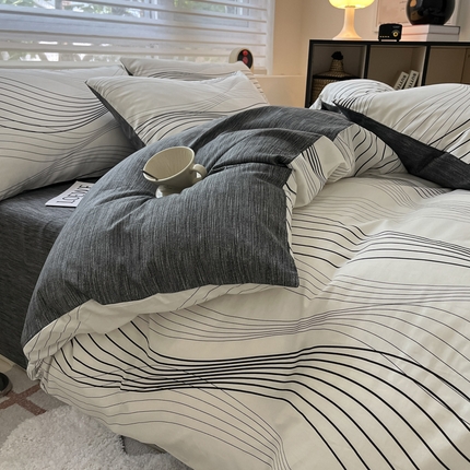 2024新款ins时尚简约渐变北欧全棉系列四件套 棉-旋律