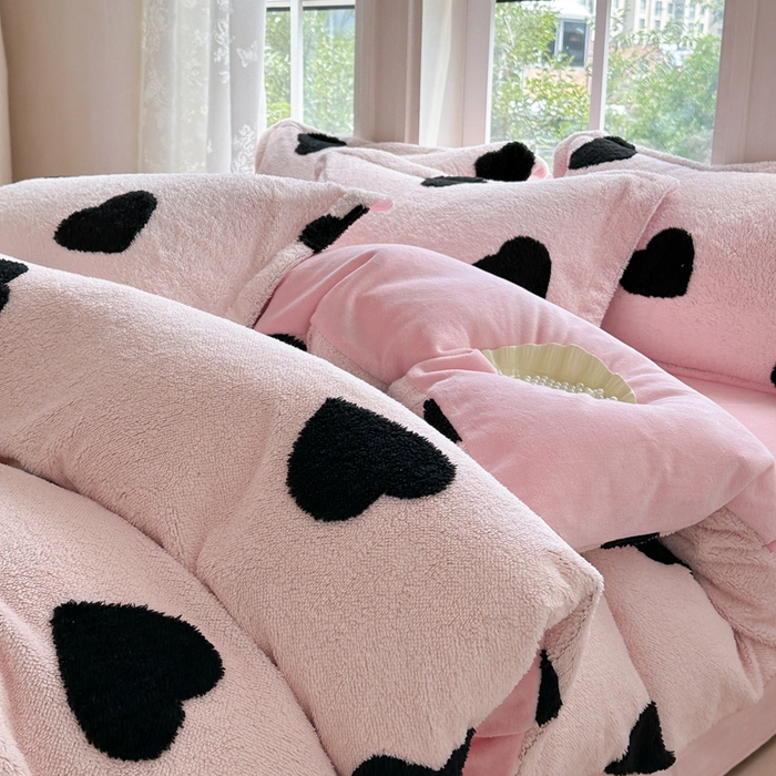 91家纺网 家纺一手货源 找家纺 （总）萝莉家纺 2024新款加厚舒舒绒提花舒棉绒牛奶绒系列四件套