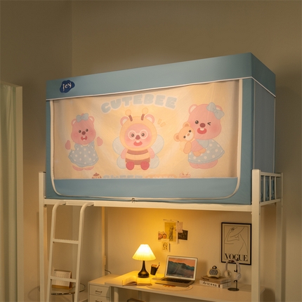 91家纺网 家纺一手货源 找家纺 （总）新太阳蚊帐 2025新款大空间卡通印花窗帘款学生宿舍涂层强遮光加密网纱蚊帐