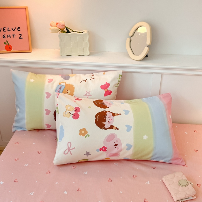 91家纺网 家纺一手货源 找家纺 2024新款全棉舒适印花四件套 彩色心情