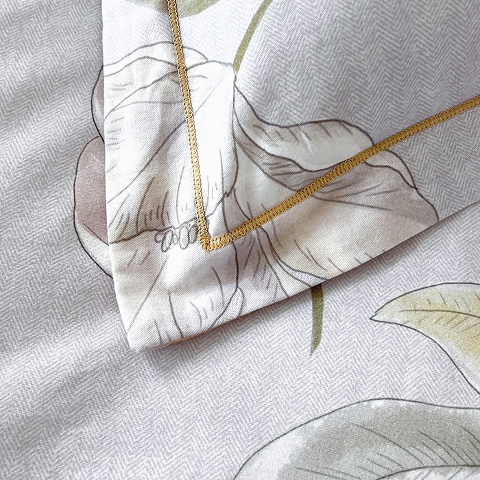 91家纺网 家纺一手货源 找家纺 梧桐树 100%全棉磨毛四件套 2025秋冬新款【优雅系列】 林夕灰