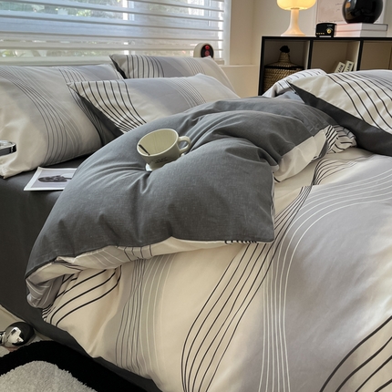 2024新款ins时尚简约渐变北欧全棉系列四件套 棉-里斯本
