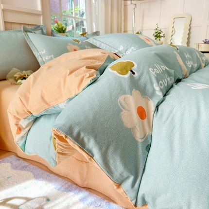 91家纺网 家纺一手货源 找家纺 （总）梧桐树 100%全棉磨毛四件套 2025秋冬新款【小清新柔美系列】