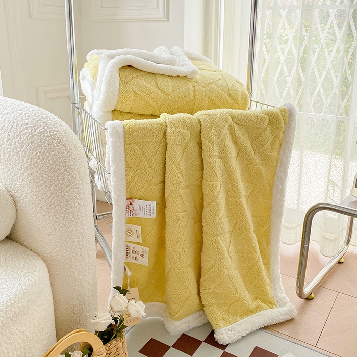 91家纺网 家纺一手货源 找家纺 呗旺鹿 2024新款多巴胺高克重塔芙绒毛毯毯子盖毯 格调