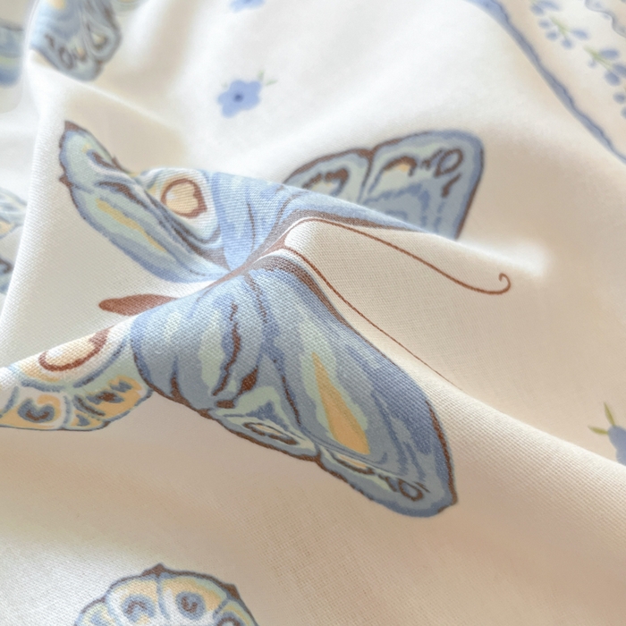 91家纺网 家纺一手货源 找家纺 2024新款全棉舒适印花四件套 蓝蝶