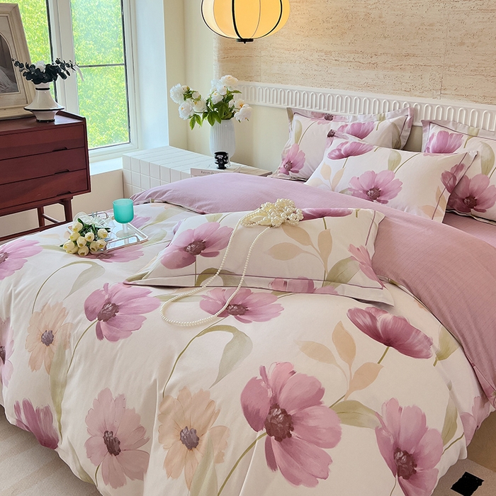 91家纺网 家纺一手货源 找家纺 梧桐树 100%全棉磨毛四件套 2025秋冬新款【优雅系列】 弗罗里达