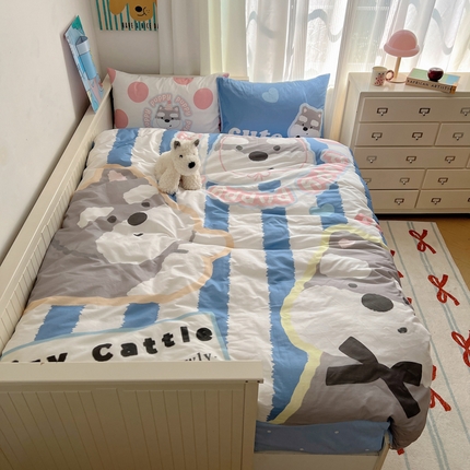 91家纺网 家纺一手货源 找家纺 （总）2024新款40支全棉大版INS博主风可爱卡通四件套