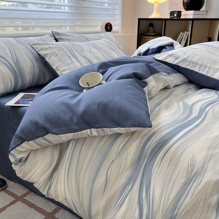 2024新款ins时尚简约渐变北欧全棉系列四件套 棉-柏林