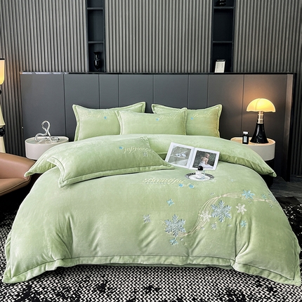 91家纺网 家纺一手货源 找家纺 （总）慕克斯 2024新款宽边牛奶绒四件套