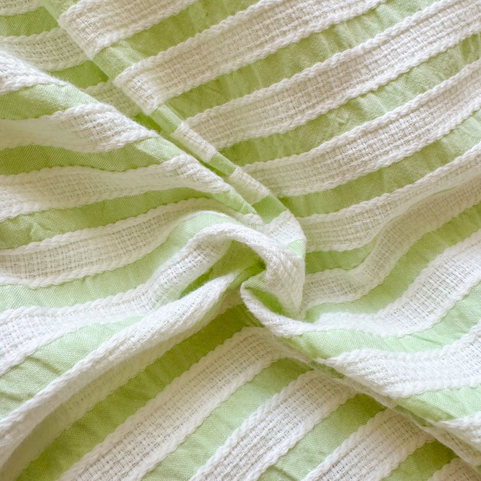 91家纺网 家纺一手货源 找家纺 千朵 2024新款色织提花水洗棉四件套 绿粉