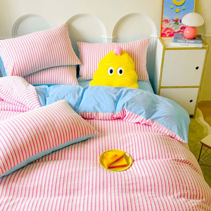 91家纺网 家纺一手货源 找家纺 （总）千朵 2024新款色织提花水洗棉四件套