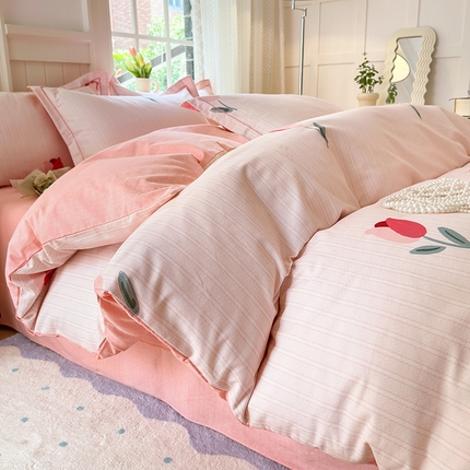 91家纺网 家纺一手货源 找家纺 （总）梧桐树 100%全棉磨毛四件套 2025秋冬新款【小清新柔美系列】