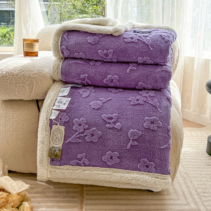 91家纺网 家纺一手货源 找家纺 呗旺鹿 2024新款多巴胺高克重塔芙绒毛毯毯子盖毯 花岛