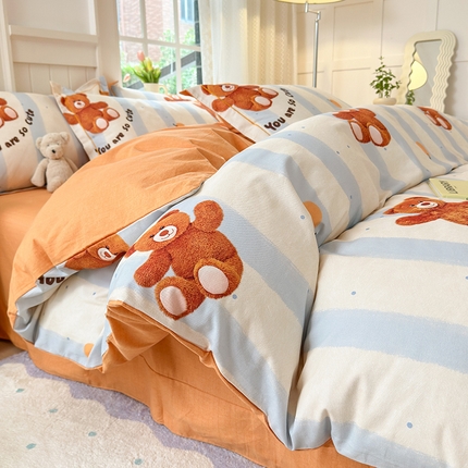 91家纺网 家纺一手货源 找家纺 （总）梧桐树 100%全棉磨毛四件套 2025秋冬新款【小清新柔美系列】