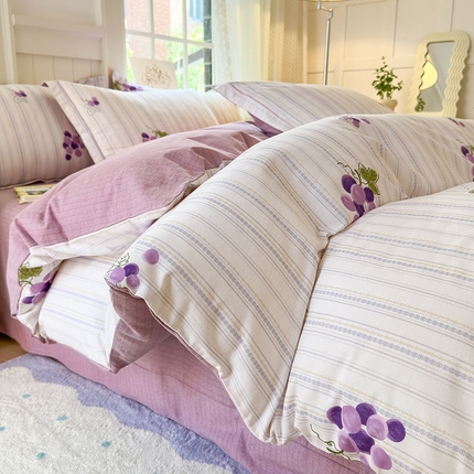 91家纺网 家纺一手货源 找家纺 （总）梧桐树 100%全棉磨毛四件套 2025秋冬新款【小清新柔美系列】