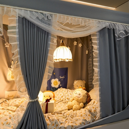 91家纺网 家纺一手货源 找家纺 （总）飞轮海蚊帐 2024新款雪尼尔花边款学生遮光蚊帐-XZ-87