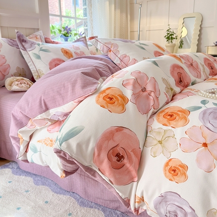 91家纺网 家纺一手货源 找家纺 （总）梧桐树 100%全棉磨毛四件套 2025秋冬新款【小清新柔美系列】