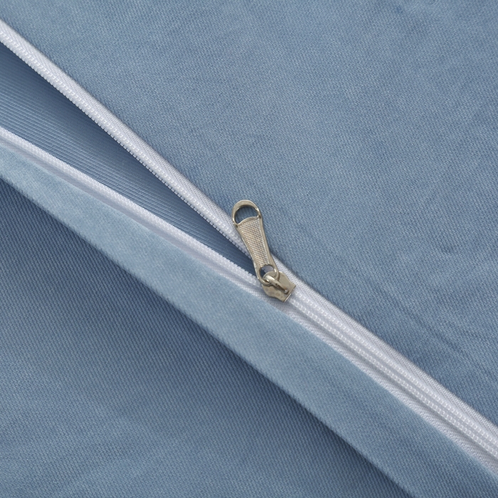 91家纺网 家纺一手货源 找家纺 OL家纺 2024新款磨毛暖绒床盖夹棉四件套刺绣轻奢风 冰蓝色