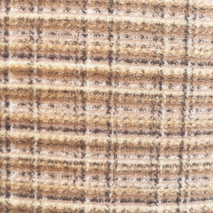 91家纺网 家纺一手货源 找家纺 简一 2025新款牛奶绒无印风ins风方格系列-四件套 小香风荆棘-浅咖