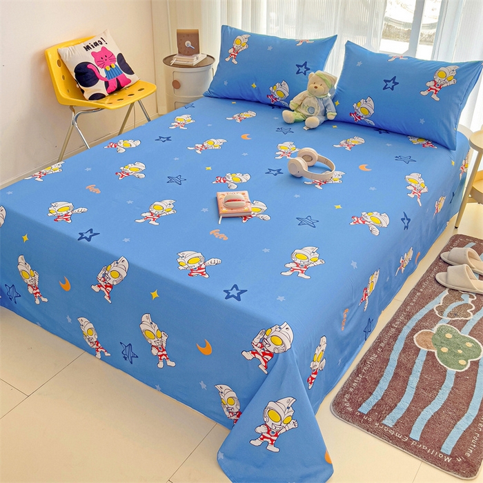 91家纺网 家纺一手货源 找家纺 名兮家居 2024新款正版授权经典奥特曼-三丽鸥全棉床单【含防伪标】 艾斯奥特曼