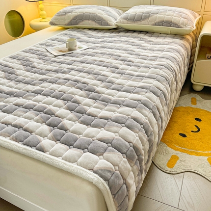 91家纺网 家纺一手货源 找家纺 （总）眠势力 2025新款牛奶绒床垫保暖床褥子夹棉加厚秋冬季印花床护垫