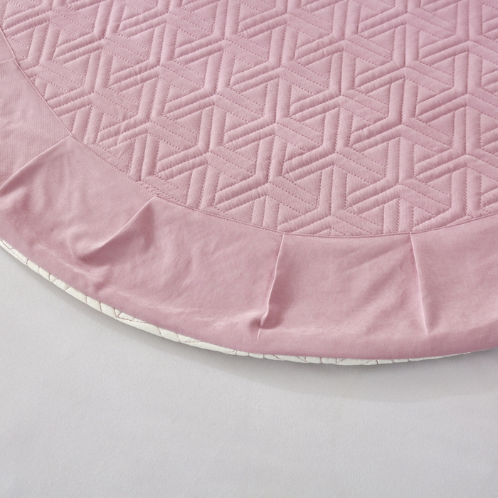 91家纺网 家纺一手货源 找家纺 OL家纺 2024新款磨毛暖绒床盖夹棉四件套刺绣轻奢风 粉豆沙